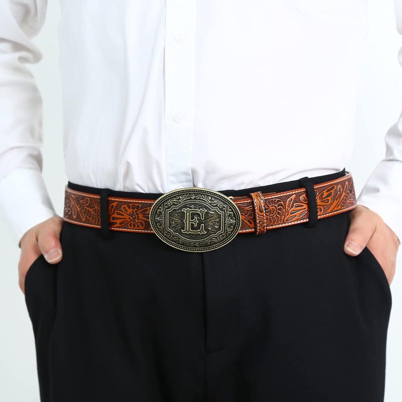 Fibbadet Store Belt Buckles Men Initial Letters A-Z Western Rodeo Cowboy Cowgirl Belt Buckle for Men Boys Halloween Birthday Party - Image 5